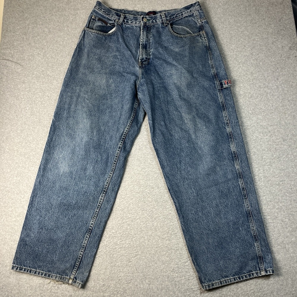 Vintage Tommy Hilfiger Jeans Mens 36x32 (Fit 34x32) Blue Baggy Carpenter 90s